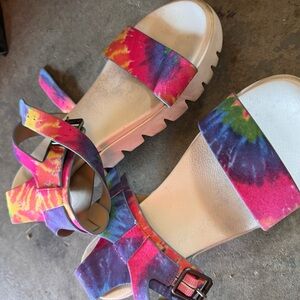 MIA Multicolor Tie-Dye Sandals